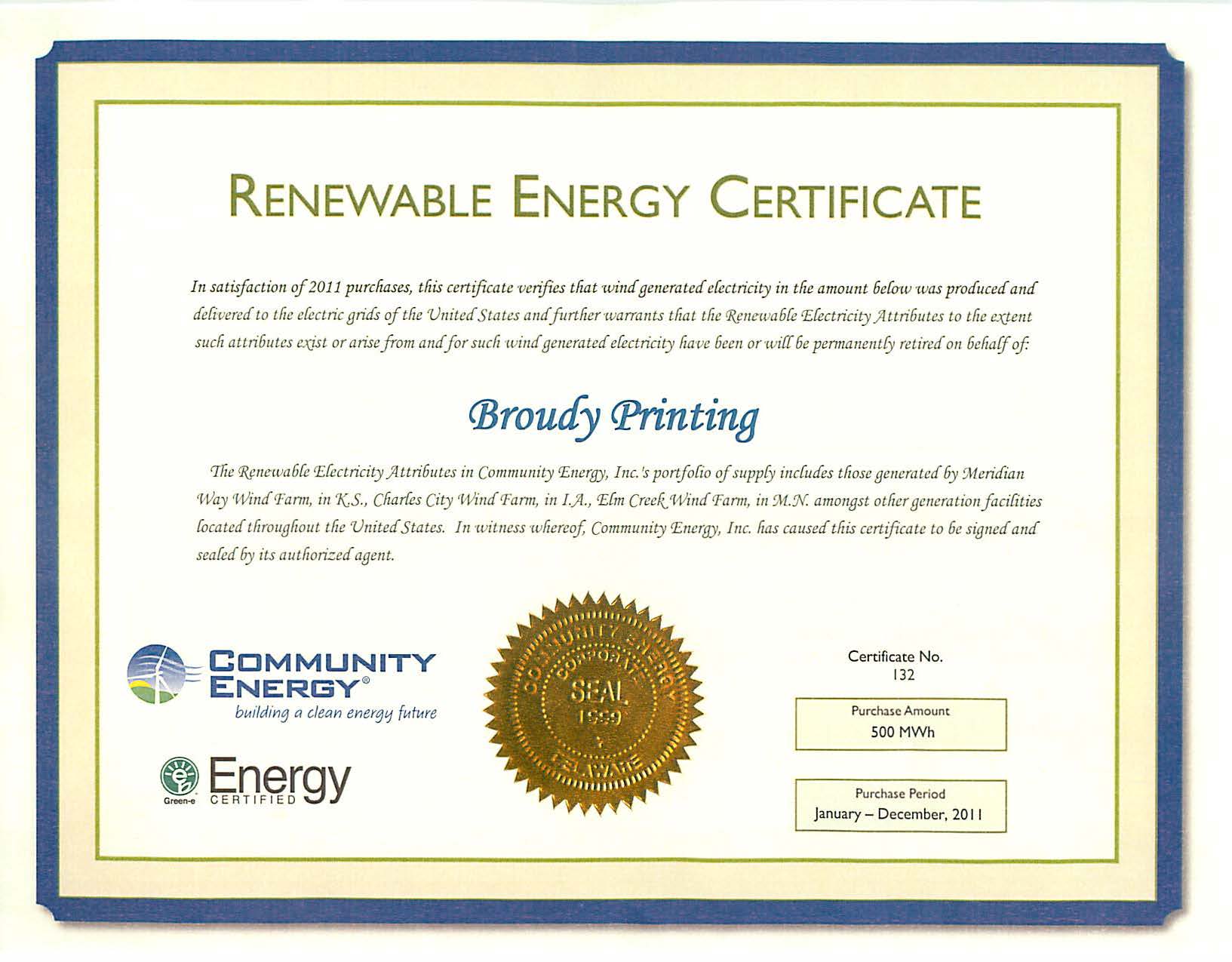 Renewable Energy Certificates